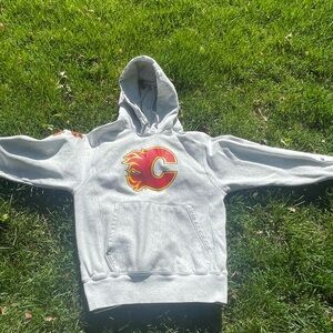 Gray Hoodie with Red and Yellow Logo